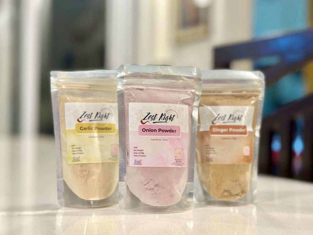 ZestRight organic garlic, onion and ginger powders